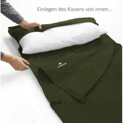 Maraboha Hüttenschlafsack - Leicht, weiche Mikrofaser, Kissenfach - Top-Marke für Reisende & Backpacker