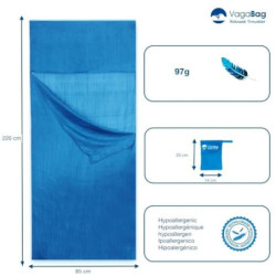 Vagabag Hüttenschlafsack Insektenschutz Seide - Reiseschlafsack Ultraleicht - Als Sommer Schlafsack und Schlafsack Inlay geei