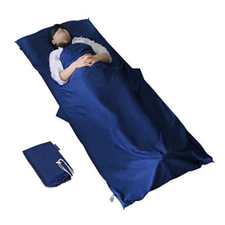 MYCARBON Hüttenschlafsack Leicht Schlafsack Camping Sommer Inlett 100% Baumwolle Groß 90 * 220cm für Erwachsene bis 190cm All