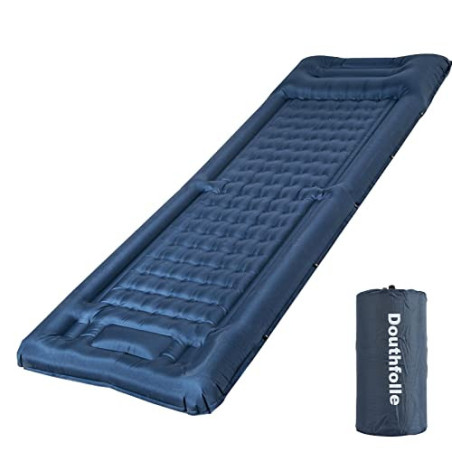 Douthfolle Isomatte Camping, 12cm Isomatte Outdoor Aufblasbare Isomatte Camping Matratze Isomatten mit Fußpresse Pumpe wasser