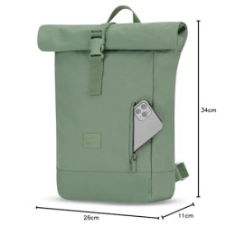 Johnny Urban Rucksack Damen & Herren Klein Grün - Robin Small - Kleiner Rolltop Daypack mit 12 Zoll Laptopfach - Tagesrucksac
