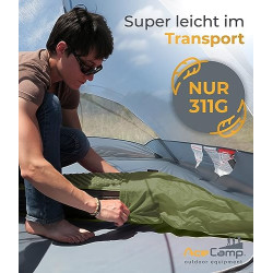 AceCamp® Faltbare Thermomatte Isomatte Outdoor Camping Ultraleicht [186x56cm - Grün] - Wasserdicht leicht & kompakt - Faltbar
