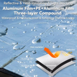HIKEMAN Alu Isomatte Schaummatten Wärmeisolierend - Isoliermatte aus Aluminiumfolie,Faltbare Zeltmatte Bodenmatte Thermomatte