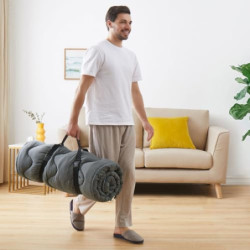 Jamdok Camping Matratze  190 x 75 cm ,Cotton Mat für Camp Bett, Gesteppte Liegematten für Camping, Schlafmatte, Roll-up und F