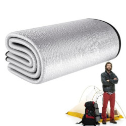 Thermo-Aluminium-Campingmatte – Silberne Camping-Bodenmatte | Aluminium-Isomatte | Doppelseitige Mattenunterlage aus Aluminiu
