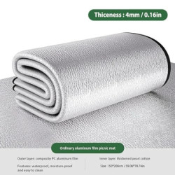Thermo-Aluminium-Campingmatte – Silberne Camping-Bodenmatte | Aluminium-Isomatte | Doppelseitige Mattenunterlage aus Aluminiu