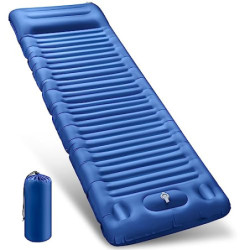 Isomatte Selbstaufblasend, 12CM Verdicktes Aufblasbare Camping Matratze Kleines Packmaß mit Fußpresse Pumpe und Kissen, Wasse