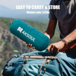 AKSOUL Isomatte Selbstaufblasend Luftmatratze für Camping: Ultraleicht Kompakte Aufblasbare Matratze - Tragbar Selbstaufblasb