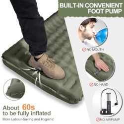 Isomatte Camping Selbstaufblasend, 12CM Verdicktes Aufblasbare Matratze Kleines Packmaß, Wasserdicht Luftmatratze Outdoor mit