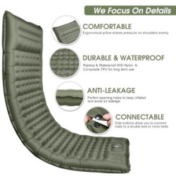 Isomatte Camping Selbstaufblasend, 12CM Verdicktes Aufblasbare Matratze Kleines Packmaß, Wasserdicht Luftmatratze Outdoor mit