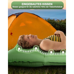 Realtopdo Isomatte Selbstaufblasend Camping, 12CM hoch Camping Isomatte Kleines Packmaß mit Fußpumpe und Kopfkissen, Wasserdi