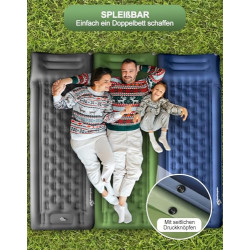 Realtopdo Isomatte Selbstaufblasend Camping, 12CM hoch Camping Isomatte Kleines Packmaß mit Fußpumpe und Kopfkissen, Wasserdi
