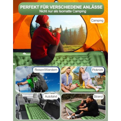 Realtopdo Isomatte Selbstaufblasend Camping, 12CM hoch Camping Isomatte Kleines Packmaß mit Fußpumpe und Kopfkissen, Wasserdi