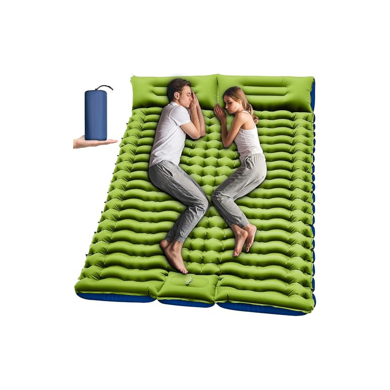 Yuzonc Camping Isomatte Selbstaufblasend, Verdicktes Doppel Camping Matratze, Ultraleicht Luftmatratze Camping für 2 Personen