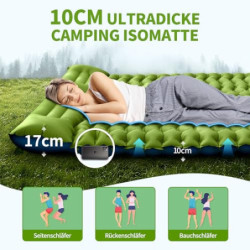 Yuzonc Camping Isomatte Selbstaufblasend, Verdicktes Doppel Camping Matratze, Ultraleicht Luftmatratze Camping für 2 Personen