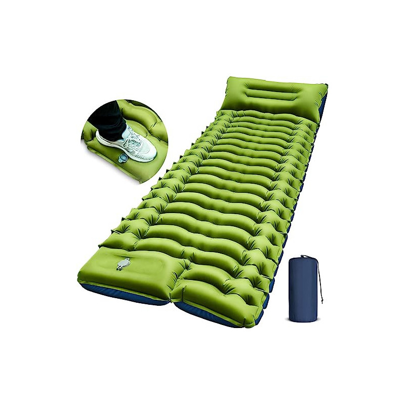 Yuzonc Camping Isomatte Selbstaufblasend, Verdicktes Luftmatratze Camping mit Fußpresse Pumpe & Kissen, Kleines Packmass Camp Yuzonc Camping Isomatte Selbstaufblasend, Verdicktes Luftmatratze Camping mit Fußpresse Pumpe & Kissen, Kleines Packmass Camp