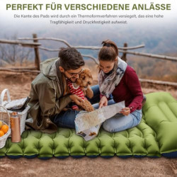 Yuzonc Camping Isomatte Selbstaufblasend, Verdicktes Luftmatratze Camping mit Fußpresse Pumpe & Kissen, Kleines Packmass Camp