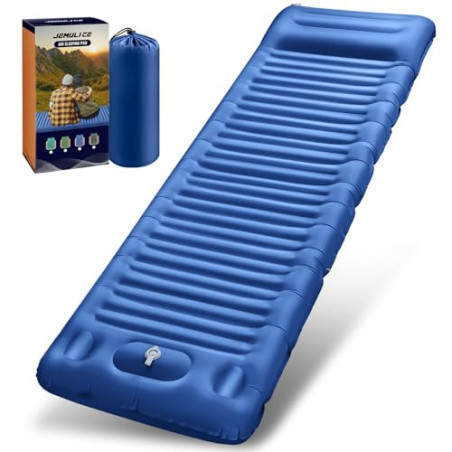 JEMULICE Isomatte Selbstaufblasend, 12CM Hoch Luftmatratze Camping Kleines Packmaß, Aufblasbare Matratze mit Fußpumpe, Selbst
