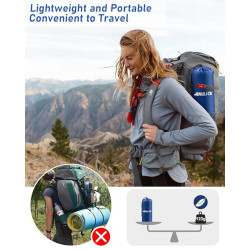 JEMULICE Isomatte Selbstaufblasend, 12CM Hoch Luftmatratze Camping Kleines Packmaß, Aufblasbare Matratze mit Fußpumpe, Selbst