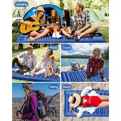 JEMULICE Isomatte Selbstaufblasend, 12CM Hoch Luftmatratze Camping Kleines Packmaß, Aufblasbare Matratze mit Fußpumpe, Selbst