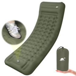 Eyein Isomatte Camping Selbstaufblasend, 12cm verdicktes Luftmatratze mit Fußpresse Pumpe, Tragbare ultraleichte Wasserdicht 