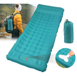 DeeprBling Isomatte Camping Selbstaufblasend, 12CM Verdicktes Aufblasbare Isomatte Outdoor Luftmatratze mit Fußpumpe & Kissen