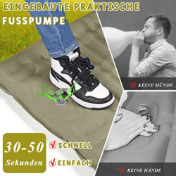 Herenear Isomatte Camping Selbstaufblasend, Isomatte Selbstaufblasend Ultraleicht mit Kissen, Wasserdicht Tragbar Camping Luf