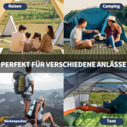Isomatte Selbstaufblasend für Camping, 13 cm Höhe Bequeme Selbstaufblasende luftmatratze für Wandern, Ultraleicht Wasserdicht