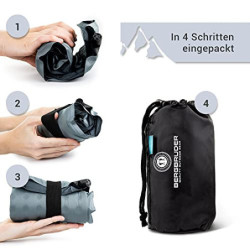 BERGBRUDER Ultraleichtes Sitzkissen Selbstaufblasend - Camping Sitzmatte Outdoor Thermokissen  Grau, 40 x 30 cm 