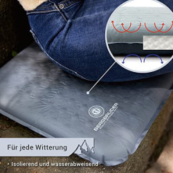 BERGBRUDER Ultraleichtes Sitzkissen Selbstaufblasend - Camping Sitzmatte Outdoor Thermokissen  Grau, 40 x 30 cm 