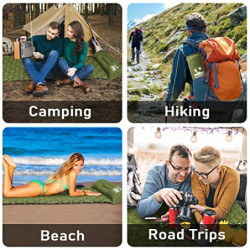 VALEHOWL Isomatte Selbstaufblasend für Camping, 200cm x 70cm Outdoor Aufblasbare Isomatte mit Fußpresse Pumpe und Kissen, Ult