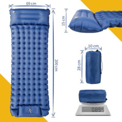 OBSGUMU Isomatte Selbstaufblasend, 10cm Verdickte Ultraleicht Camping Matratze, Faltbare Isomatte Outdoor, Rreißfeste Aufblas