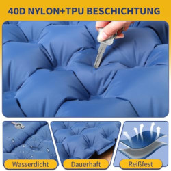 OBSGUMU Isomatte Selbstaufblasend, 10cm Verdickte Ultraleicht Camping Matratze, Faltbare Isomatte Outdoor, Rreißfeste Aufblas