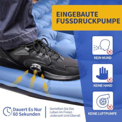 OBSGUMU Isomatte Selbstaufblasend, 10cm Verdickte Ultraleicht Camping Matratze, Faltbare Isomatte Outdoor, Rreißfeste Aufblas