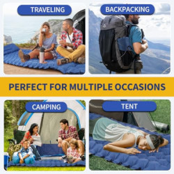 OBSGUMU Isomatte Selbstaufblasend, 10cm Verdickte Ultraleicht Camping Matratze, Faltbare Isomatte Outdoor, Rreißfeste Aufblas