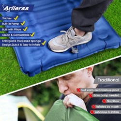 Arlierss Isomatte Camping Selbstaufblasbare, Ultraleichte Luftmatratze mit Eingebauter Pumpe, Verdickte Schlafmatte Outdoor m