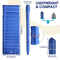 Arlierss Isomatte Camping Selbstaufblasbare, Ultraleichte Luftmatratze mit Eingebauter Pumpe, Verdickte Schlafmatte Outdoor m