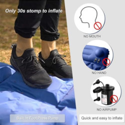 iHEAT Selbstaufblasend Camping Isomatte Schlafmatte mit Fußpresse Pumpe,Ultraleichte Luftmatratze mit Kopfkissen,wasserdichte