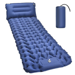 Amtake Isomatte Selbstaufblasend, 10CM Hoch Luftmatratze Camping Kleines Packmaß, Aufblasbare Isomatte Ultraleicht mit Fußpum