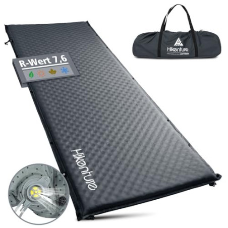 HIKENTURE Isomatte Selbstaufblasend, 5CM Dicke Camping Matratze aus Schaumstoff, Selbstaufblasbare Luftmatratze, Bequeme Schl