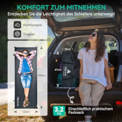 HIKENTURE Isomatte Selbstaufblasend, 10CM Dicke Camping Matratze aus Schaumstoff, Ultradicke Selbstaufblasbare Luftmatratze, 