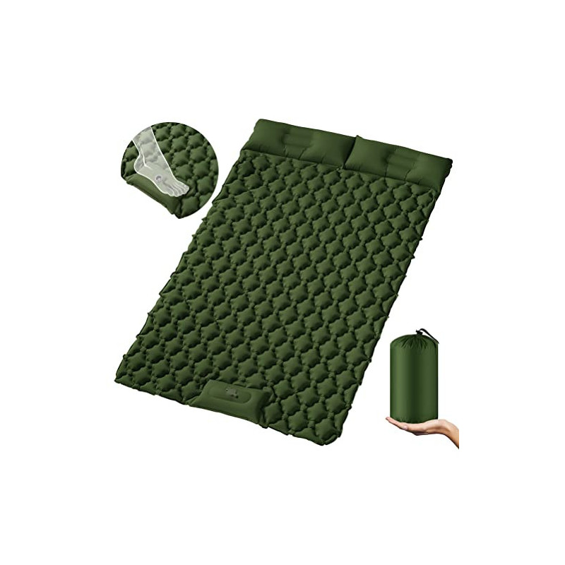 STURME Isomatte Camping für 2 Personen, Selbstaufblasend Isomatte Outdoor mit Fußpumpe, Aufblasbare Luftmatratze Ultraleicht STURME Isomatte Camping für 2 Personen, Selbstaufblasend Isomatte Outdoor mit Fußpumpe, Aufblasbare Luftmatratze Ultraleicht