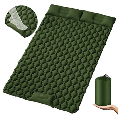 STURME Isomatte Camping für 2 Personen, Selbstaufblasend Isomatte Outdoor mit Fußpumpe, Aufblasbare Luftmatratze Ultraleicht 