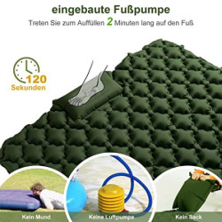 STURME Isomatte Camping für 2 Personen, Selbstaufblasend Isomatte Outdoor mit Fußpumpe, Aufblasbare Luftmatratze Ultraleicht 
