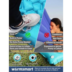 warmsmart Isomatte Camping Selbstaufblasend Outdoor, Erweitern&verdicken Schlafpad mit eingebauter Pumpe, Kompakte, leichte S