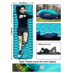 warmsmart Isomatte Camping Selbstaufblasend Outdoor, Erweitern&verdicken Schlafpad mit eingebauter Pumpe, Kompakte, leichte S