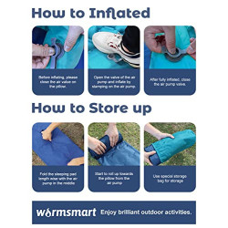 warmsmart Isomatte Camping Selbstaufblasend Outdoor, Erweitern&verdicken Schlafpad mit eingebauter Pumpe, Kompakte, leichte S
