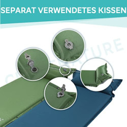 Clostnature Camping Selbstaufblasende Isomatte – 3,8/5/7,6 cm Dick Outdoor Selbstaufblasbare Schlafmatte mit Kleines Packmaß,
