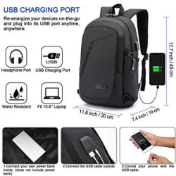 WENIG Laptop Rucksack Herren Anti-Diebstahl Laptoptasche 15.6 Zoll für Arbeit mit USB Ladeanschluss Business Reisen für Männe