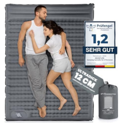 HIKENTURE Isomatte Selbstaufblasend, 12CM Doppel Isomatte Ultraleicht, Camping Isomatte für 2 Personen Aufblasbar, Schlafmatt
